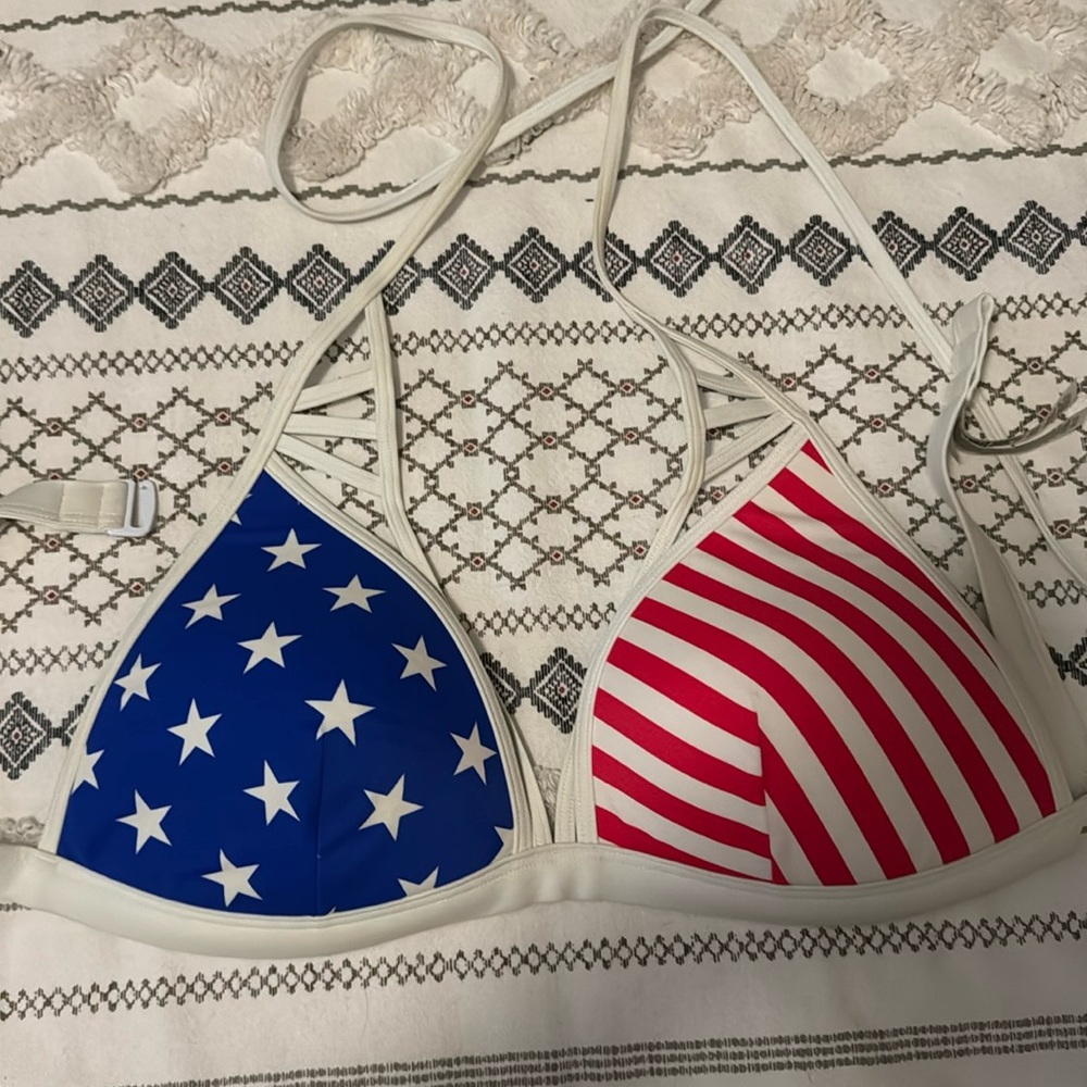 Red, White and Blue Bikini top